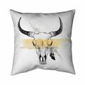Fondo 20 x 20 in. Cow Skull with Feather-Double Sided Print Indoor Pillow FO2792400